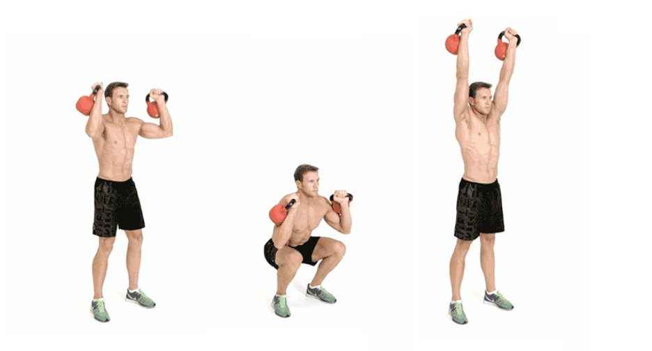 Dynamic Overhead Kettlebell Press Works All Big Muscles